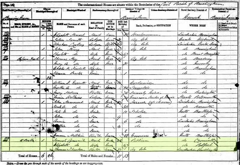1881 Census five bells
